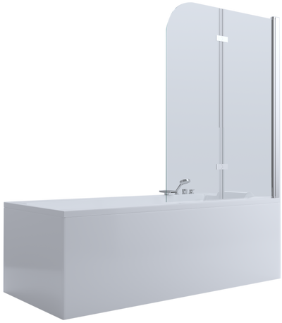 BELLA VISTA FRAMELESS FIXED AND SWING BATH SHOWER SCREEN CHROME