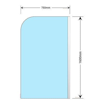 BELLA VISTA FRAMELESS SINGLE SWINGING BATH SHOWER SCREEN CHROME