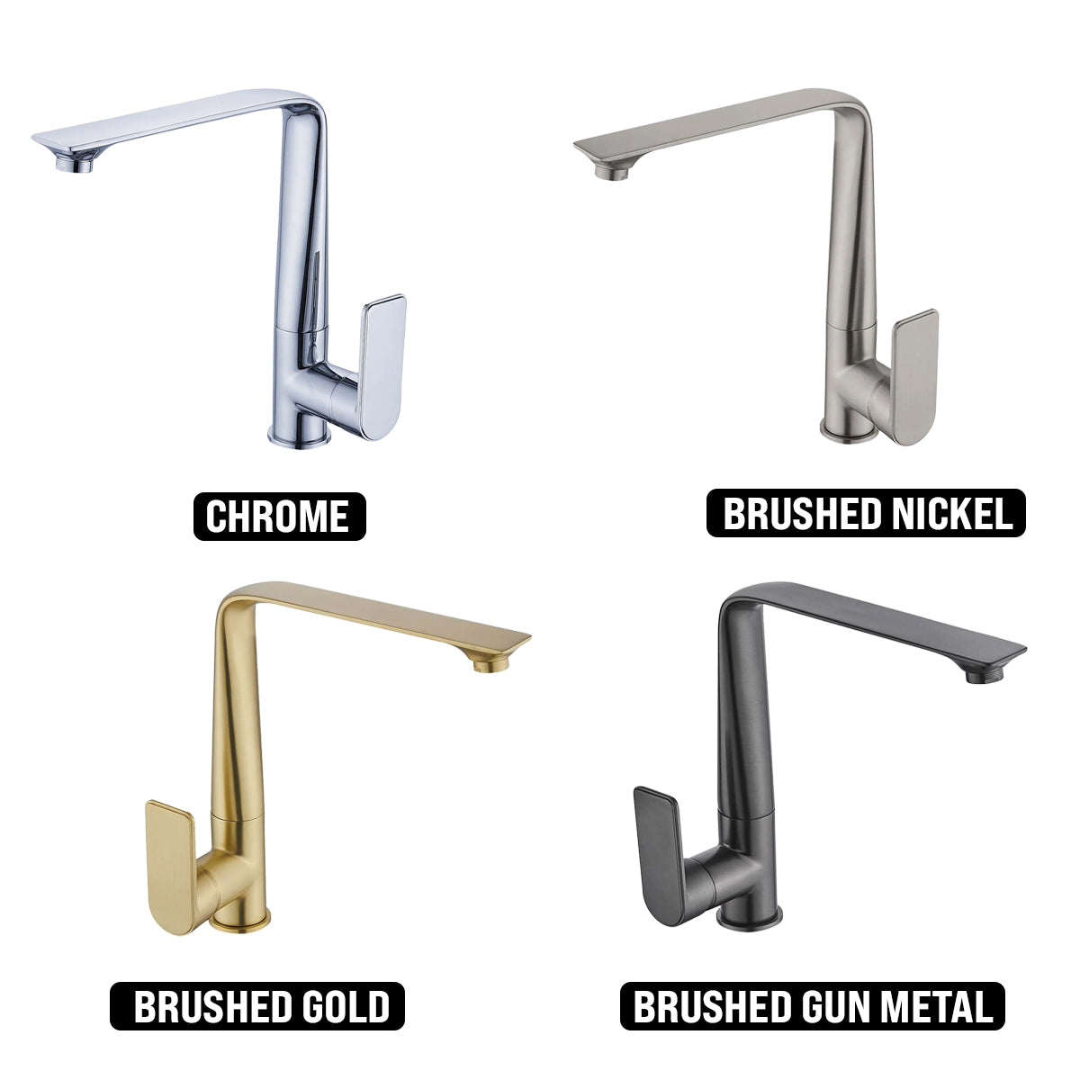 TAPART BATEAU SINK MIXER 275MM BRUSHED GUN METAL