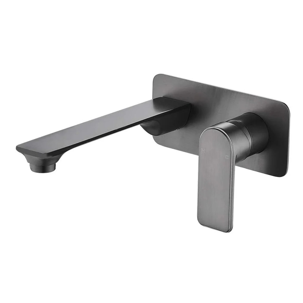 TAPART BATEAU LEAD FREE WALL MIXER WITH OUTLET BRUSHED GUN METAL