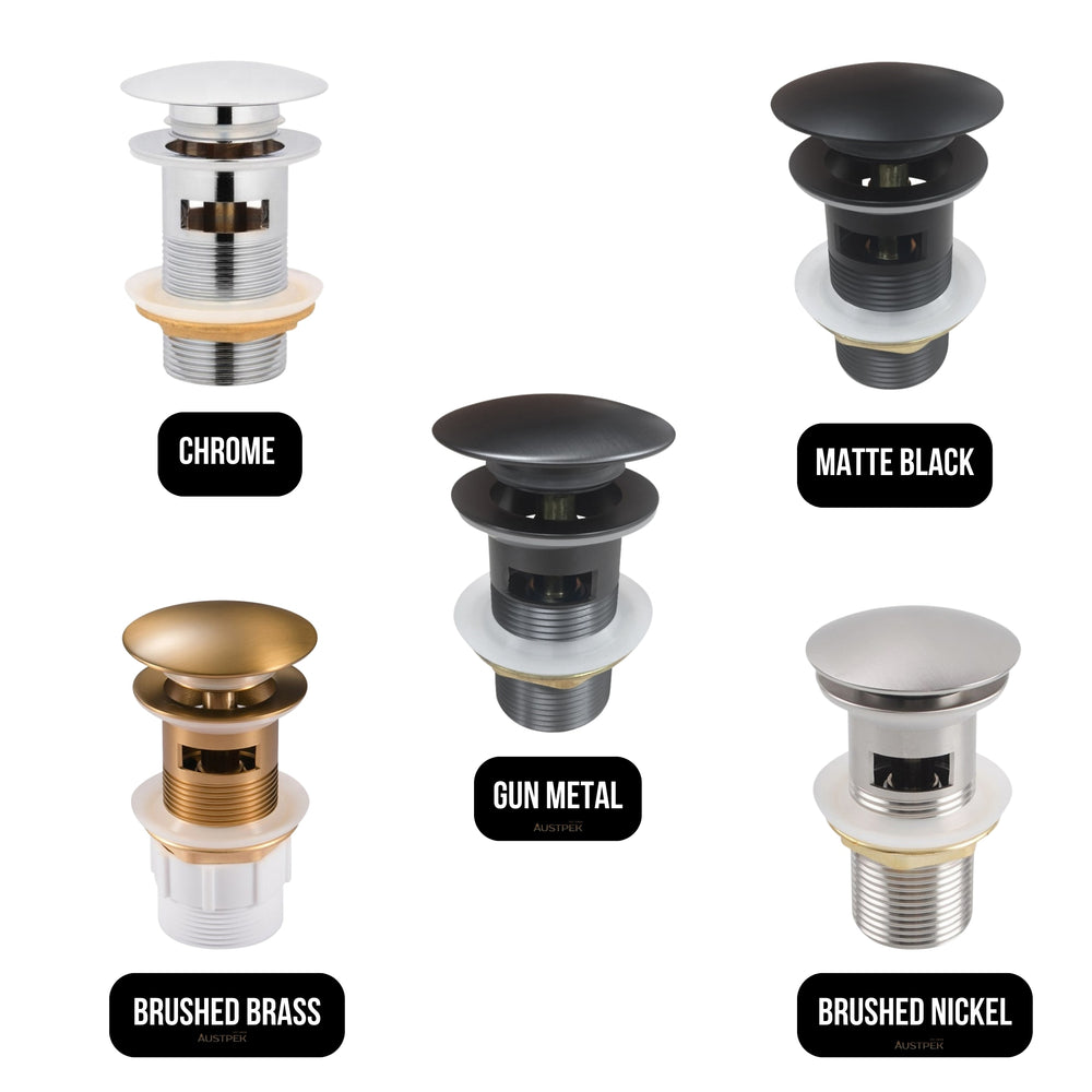 AQUAPERLA POPUP OVERFLOW BASIN WASTE 32MM BLACK