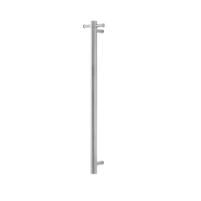 NORICO ROUND VERTICAL HEATED SINGLE BAR TOWEL RACK BRUSHED NICKEL 950MM
