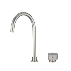 AQUAPERLA MOON SWIVEL BASIN MIXER 360MM BRUSHED NICKEL