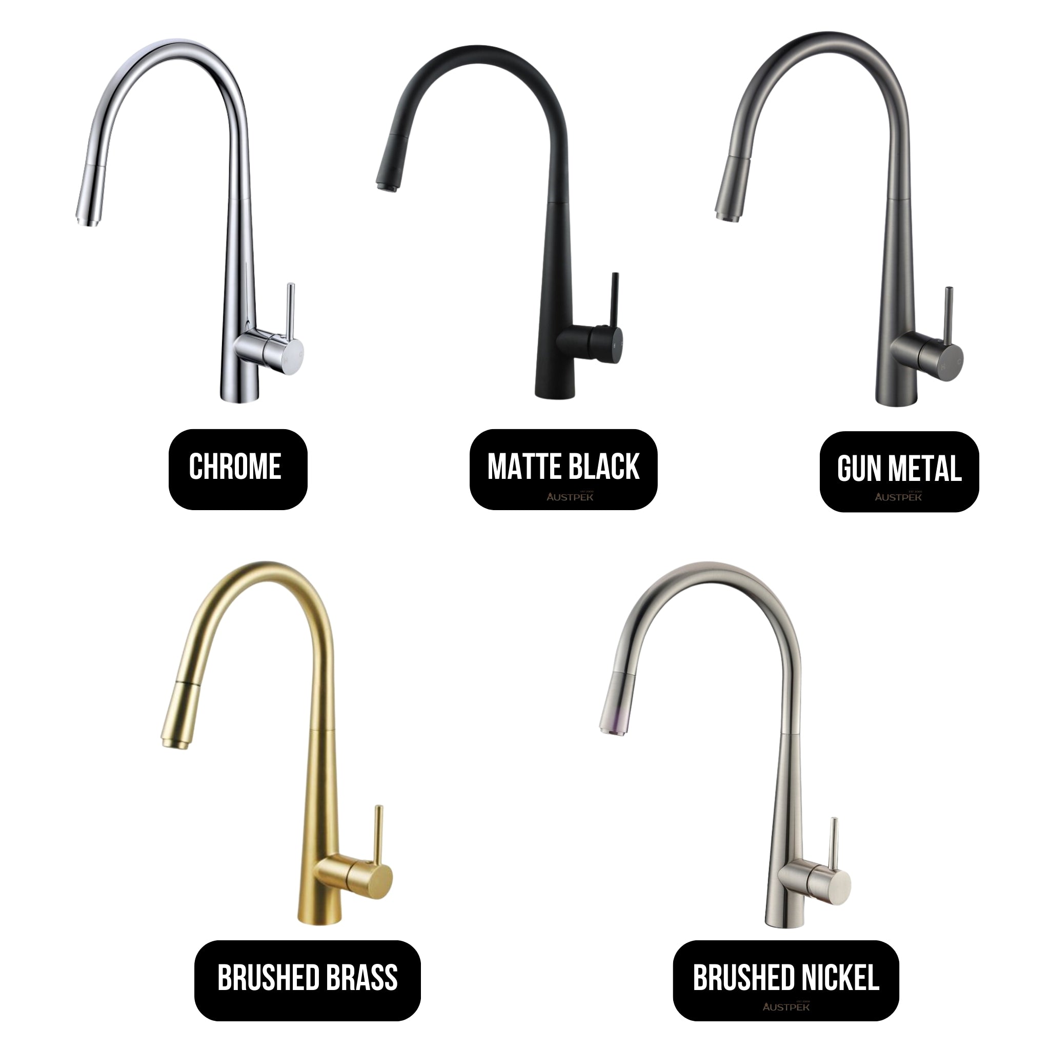 AQUAPERLA PULL OUT KITCHEN MIXER 445MM GUN METAL GREY