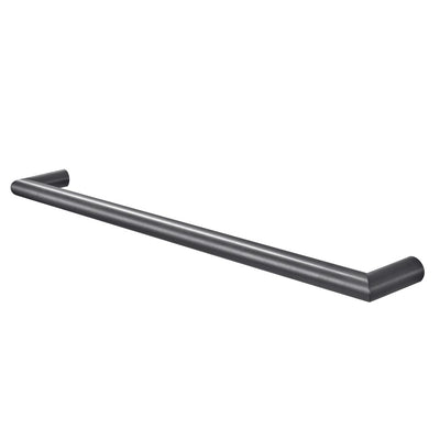 NORICO ROUND HORIZONTAL ELECTRIC SINGLE BAR HEATED TOWEL RACK BRUSHED GUN METAL GREY 780MM