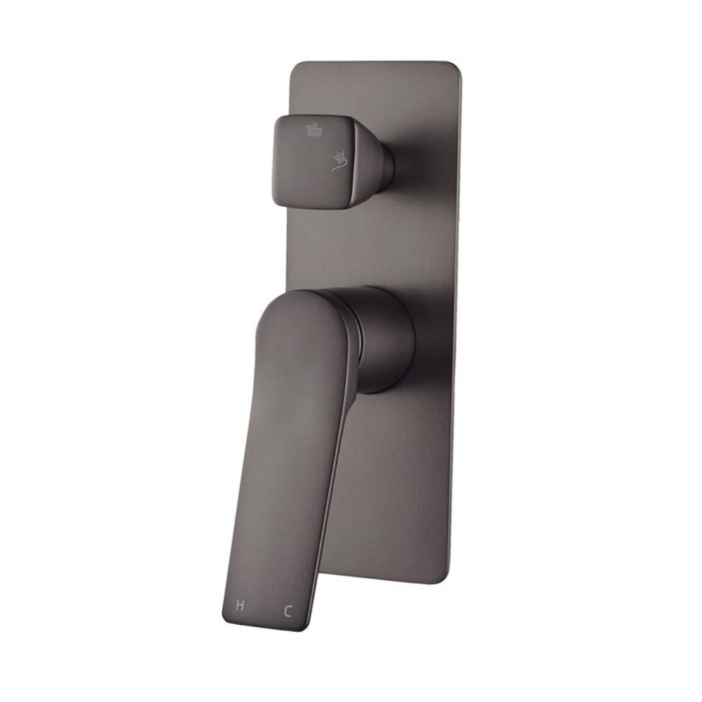 AQUAPERLA  RUSHY WALL MIXER WITH DIVERTER 205MM GUN METAL