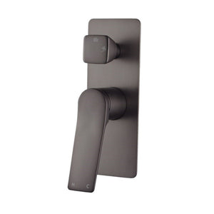 AQUAPERLA  RUSHY WALL MIXER WITH DIVERTER 205MM GUN METAL