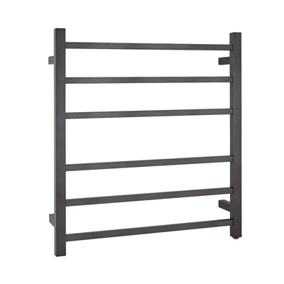 AQUAPERLA 6-BAR HEATED TOWEL RAIL GUN METAL 674MM
