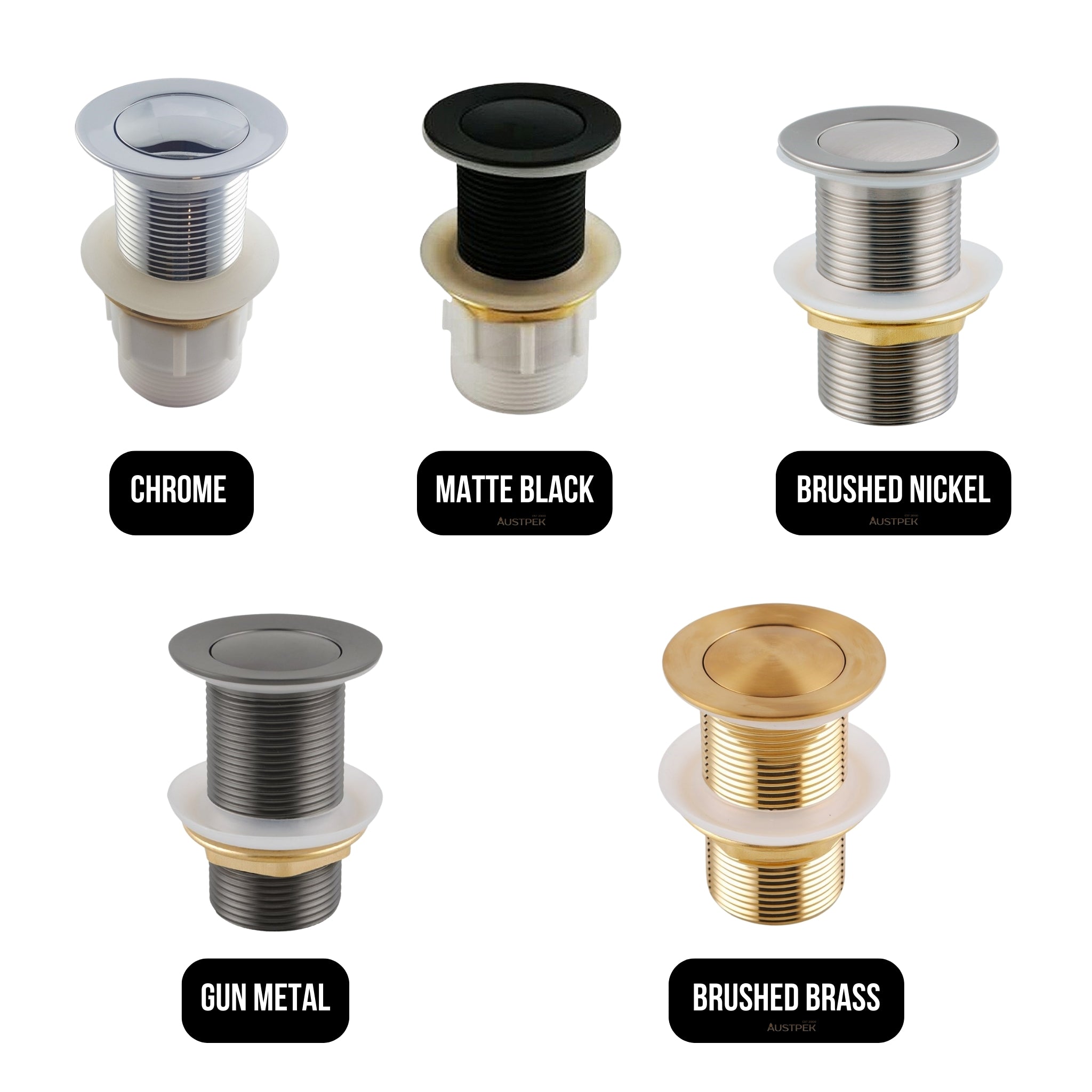 AQUAPERLA POP-UP NON-OVERFLOW BASIN WASTE 32MM BRUSHED BRASS