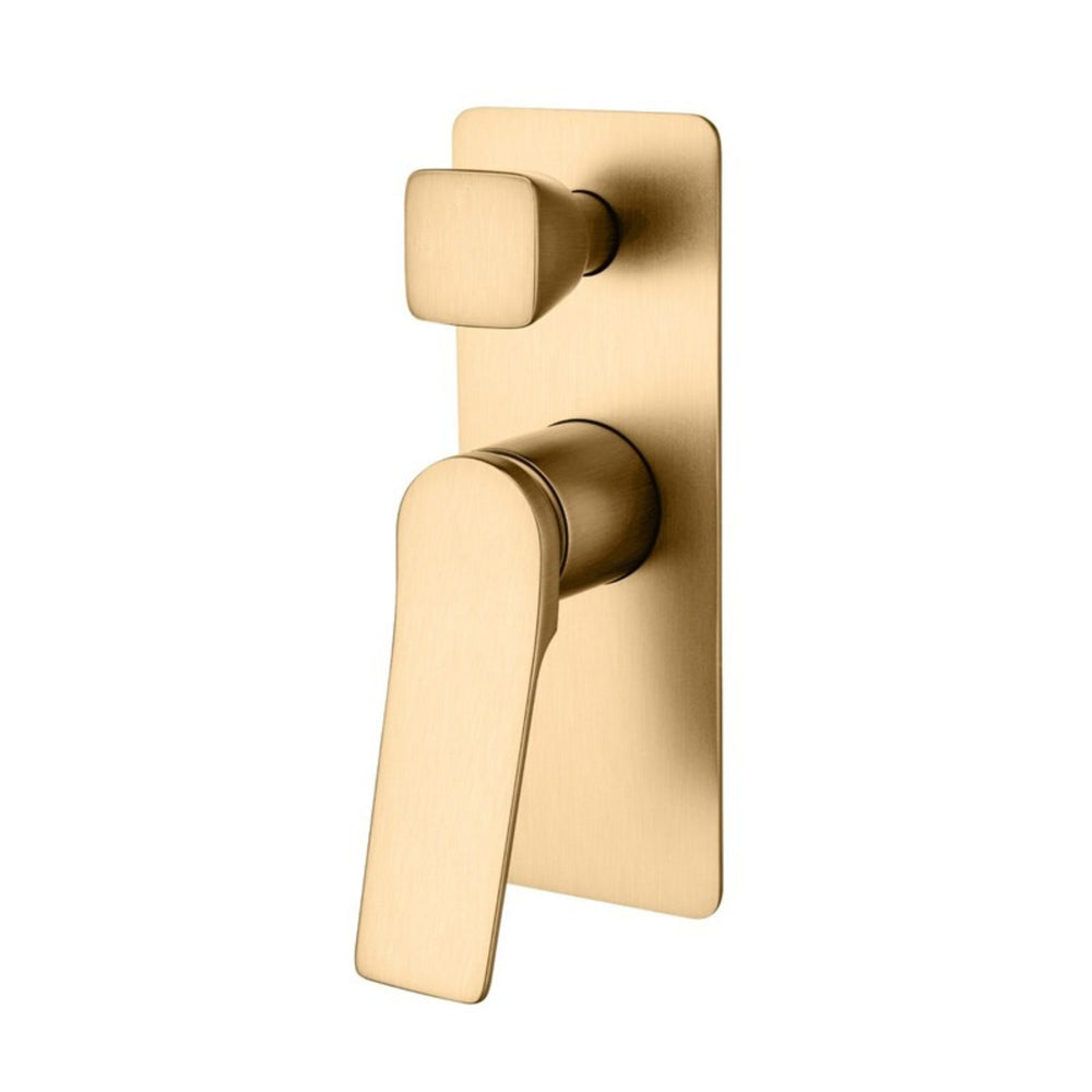 AQUAPERLA  RUSHY WALL MIXER WITH DIVERTER 205MM BRUSHED BRASS