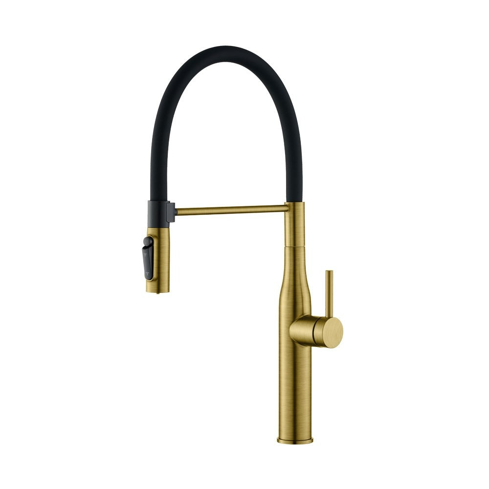 AQUAPERLA KITCHEN MIXER 530MM BRUSHED BRASS