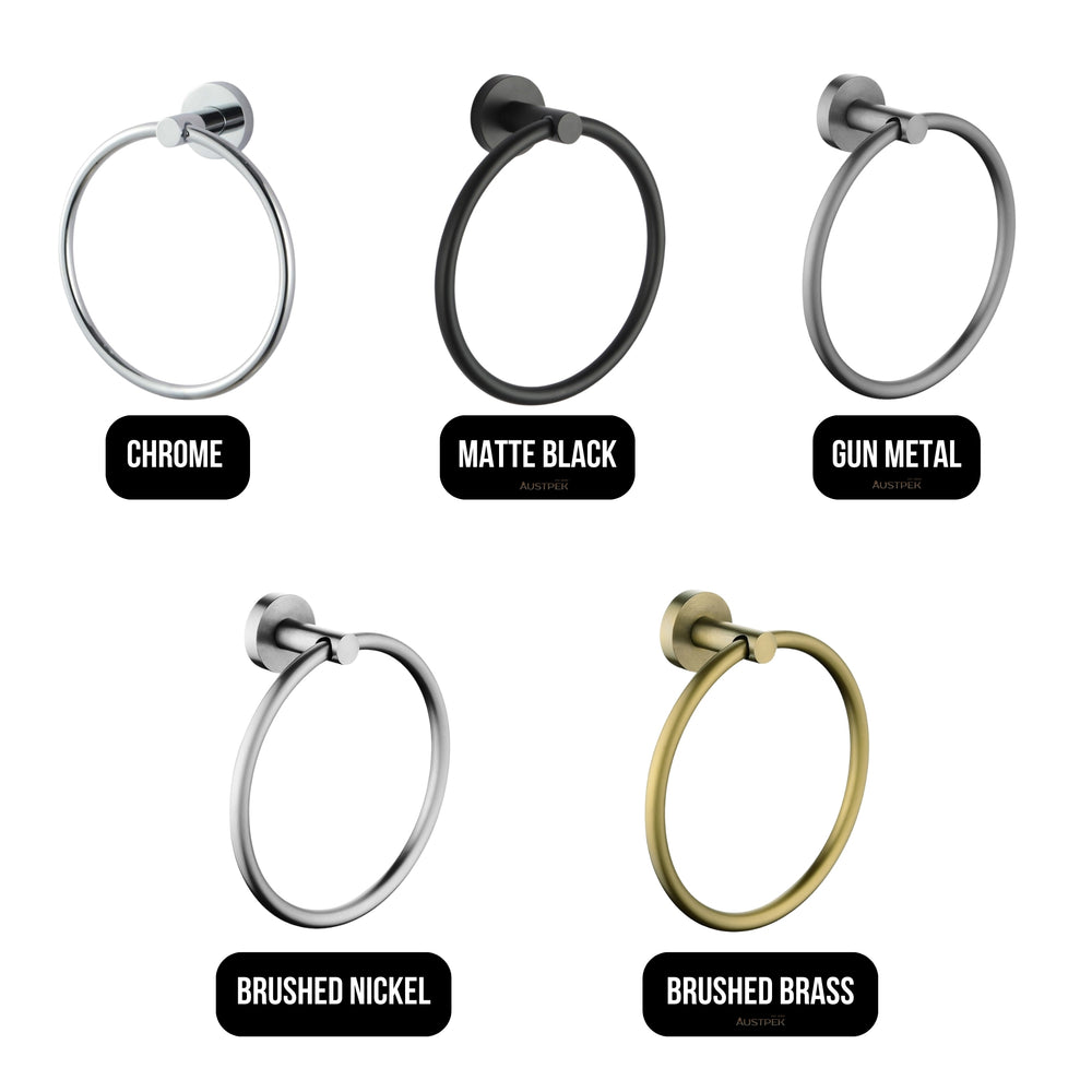 AQUAPERLA LUCID PIN TOWEL RING 188MM CHROME