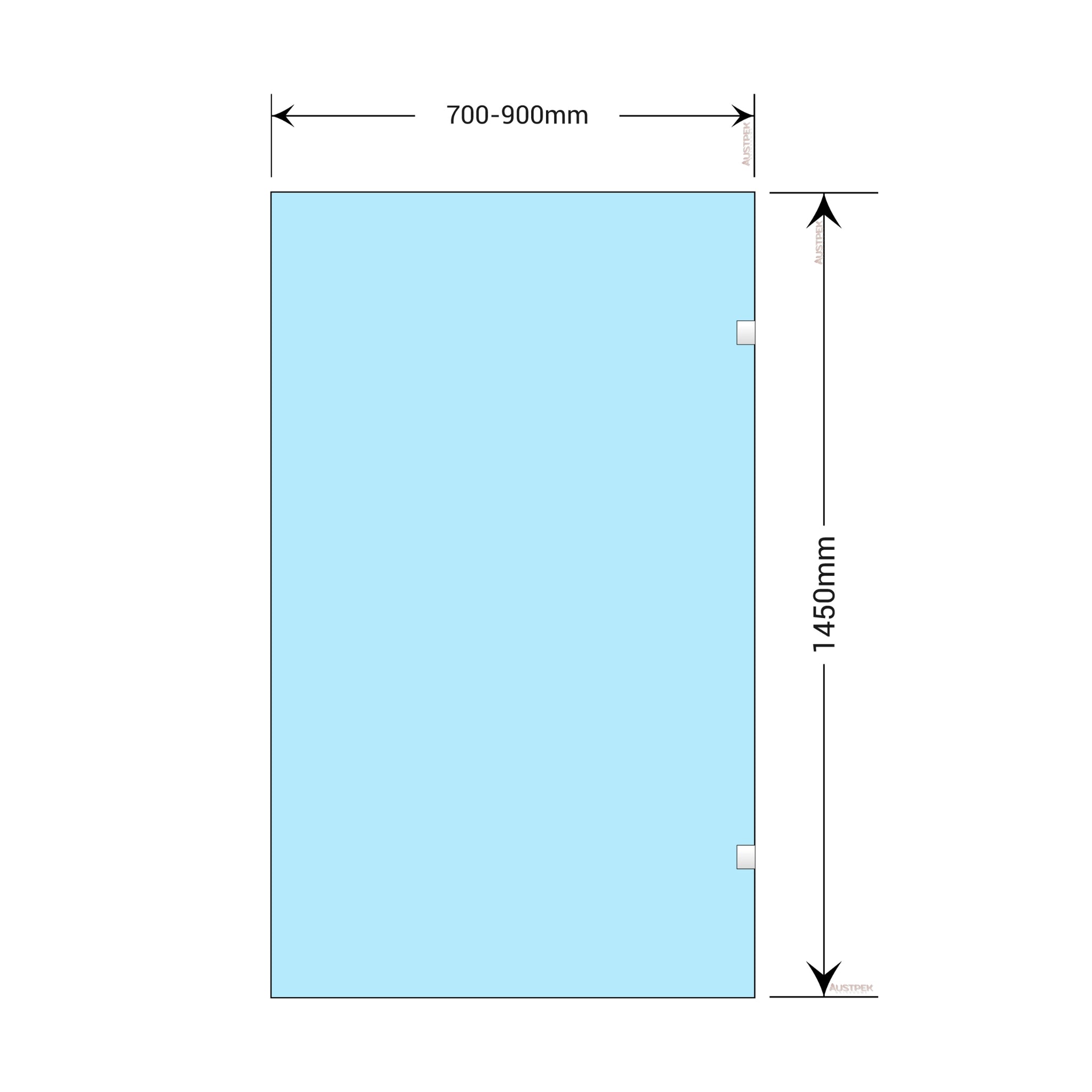 BELLA VISTA FRAMELESS FIXED OVER BATH SHOWER SCREEN BLACK