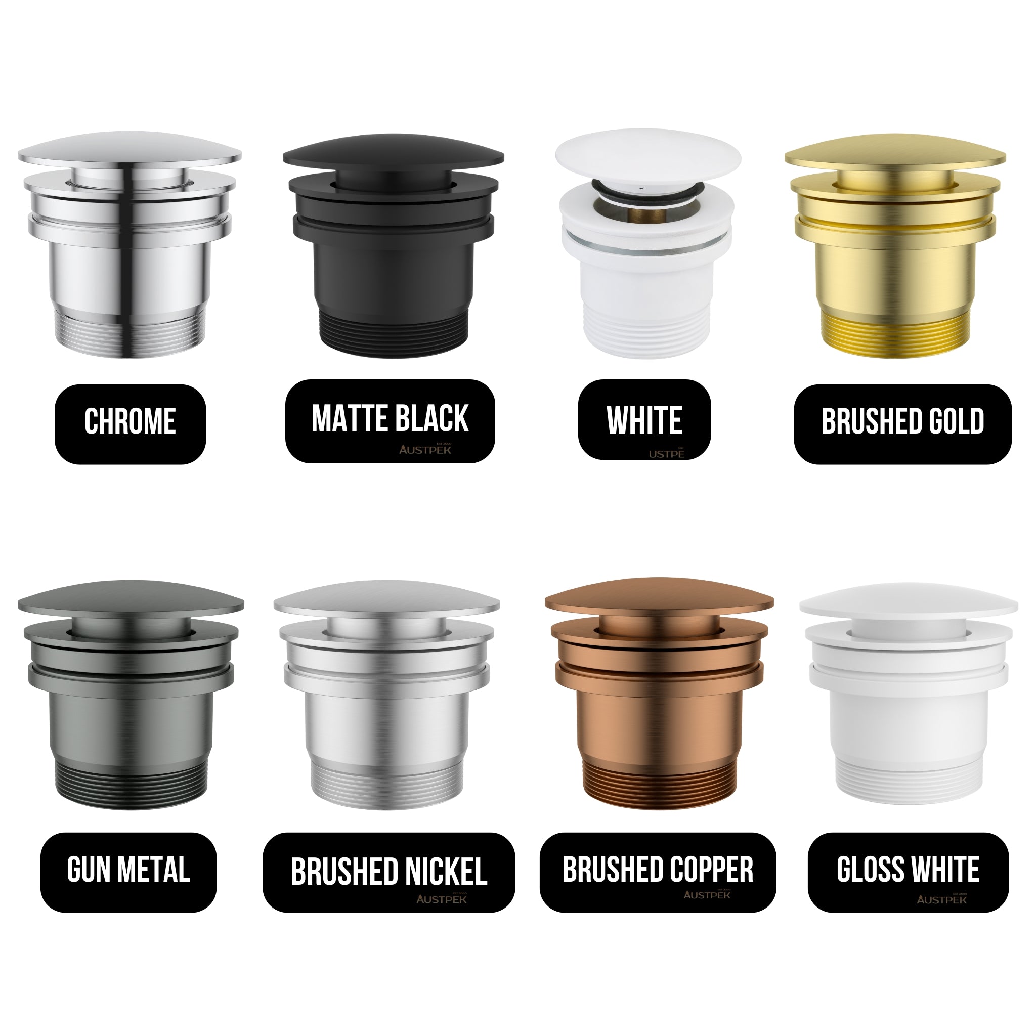 IKON POP UP UNIVERSAL BASIN WASTE MATTE WHITE