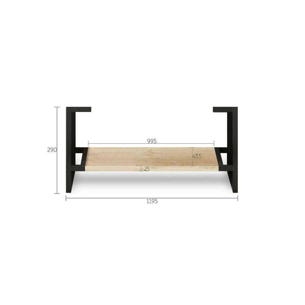 OTTI BYRON NATURAL OAK 1200MM DOUBLE BOWL FLOOR STANDING VANITY
