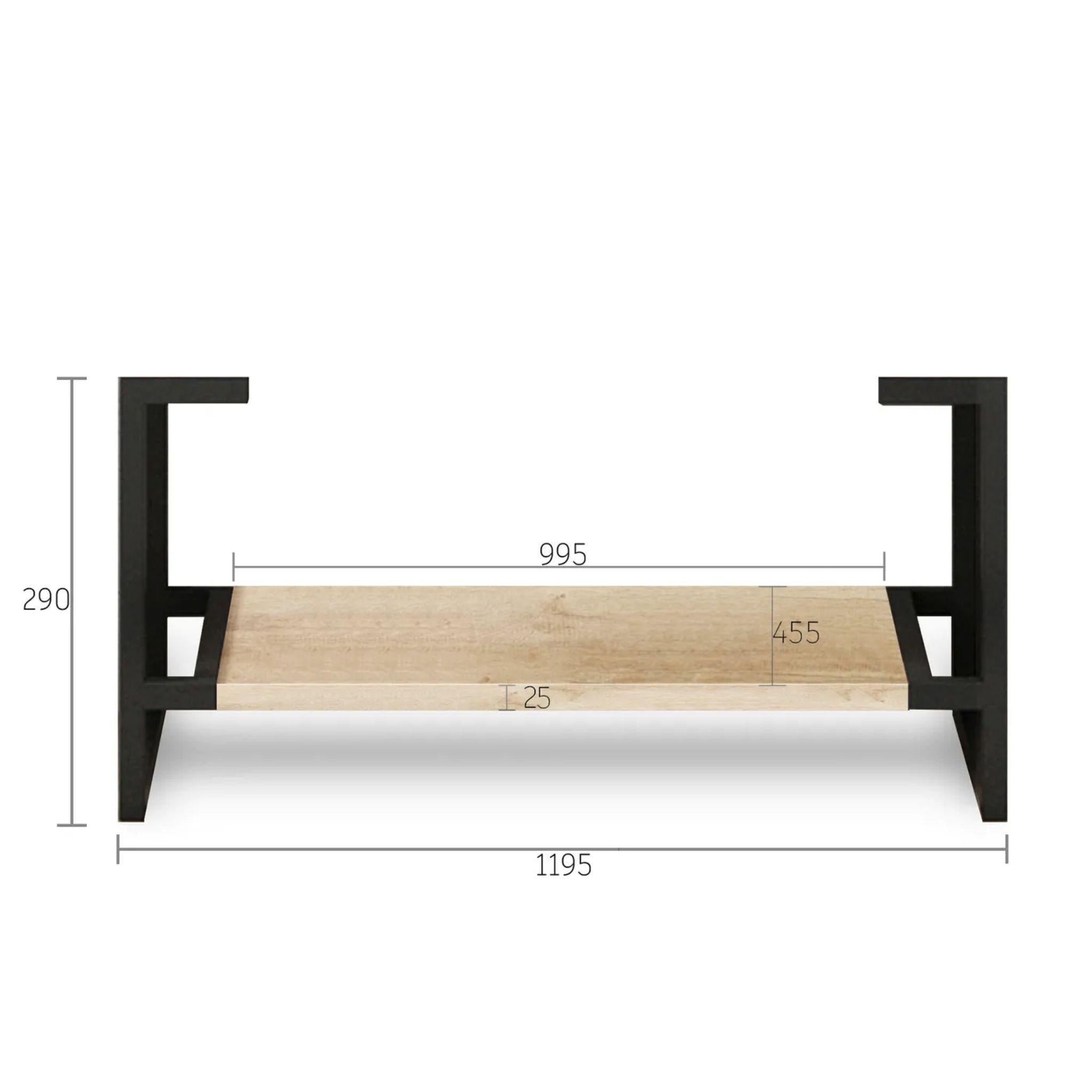 OTTI BYRON NATURAL OAK 1200MM SINGLE BOWL FLOOR STANDING VANITY