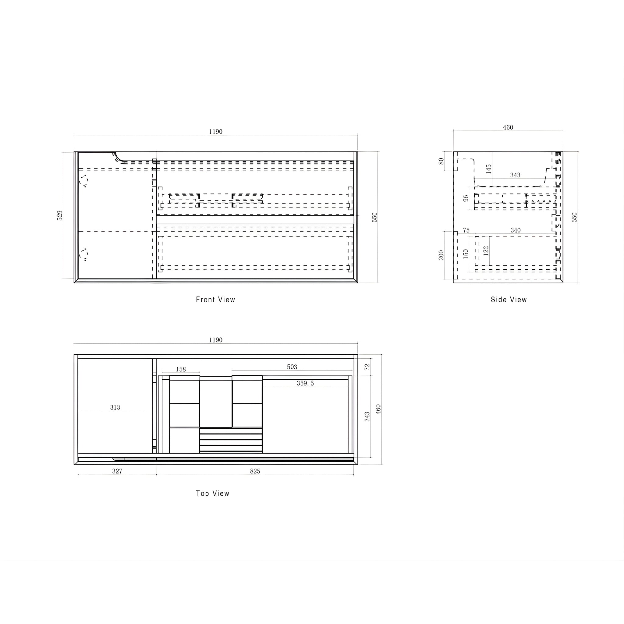 OTTI BYRON NATURAL OAK 1200MM SINGLE BOWL WALL HUNG VANITY