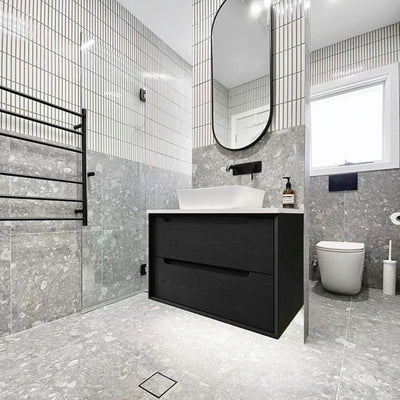 OTTI BYRON BLACK OAK 750MM SINGLE BOWL WALL HUNG VANITY