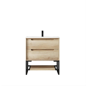 OTTI BYRON NATURAL OAK 750MM SINGLE BOWL FLOOR STANDING VANITY