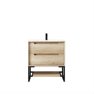 OTTI BYRON NATURAL OAK 750MM SINGLE BOWL FLOOR STANDING VANITY