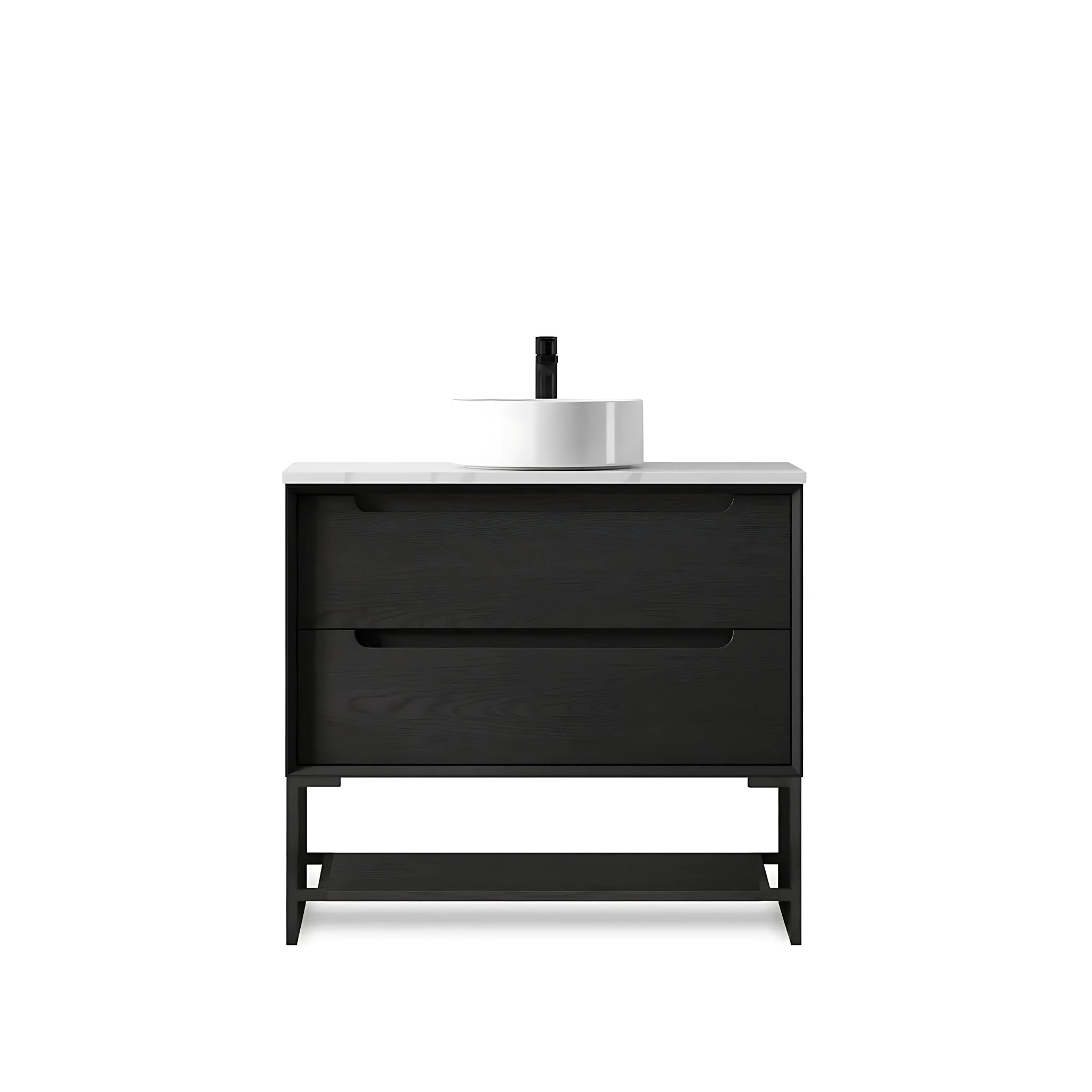 OTTI BYRON BLACK OAK 900MM SINGLE BOWL FLOOR STANDING VANITY