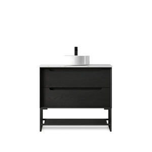 OTTI BYRON BLACK OAK 900MM SINGLE BOWL FLOOR STANDING VANITY