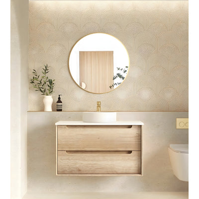 OTTI BYRON NATURAL OAK 900MM SINGLE BOWL WALL HUNG VANITY