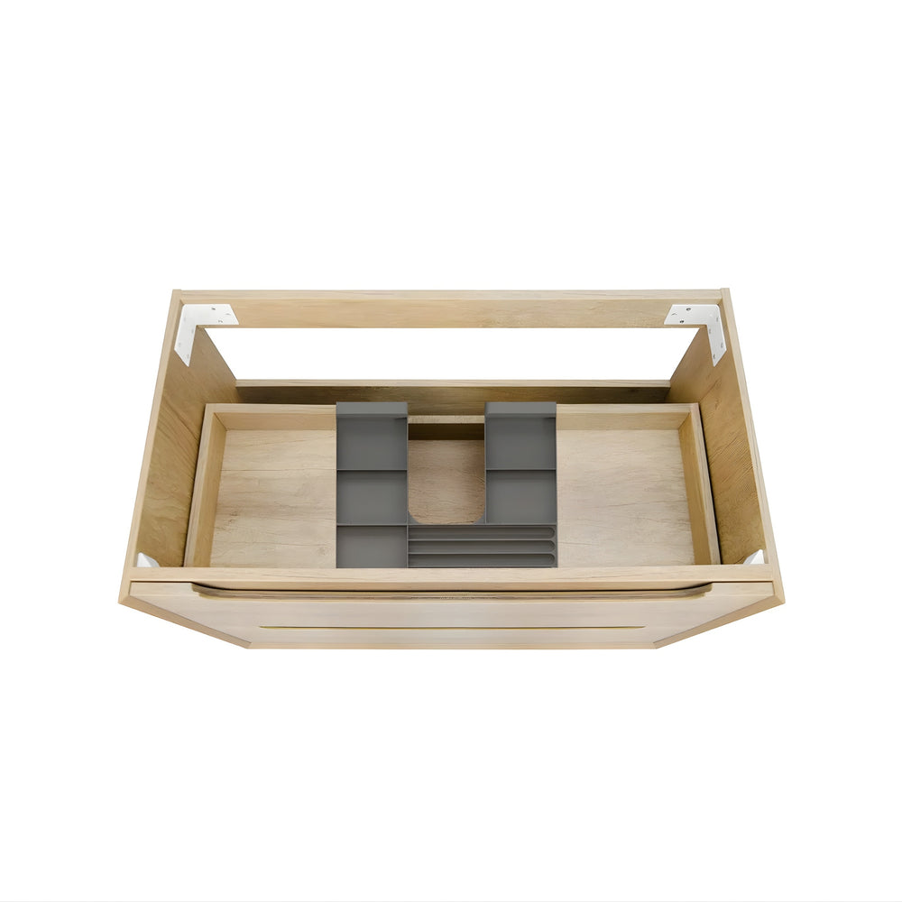 OTTI BYRON NATURAL OAK 900MM SINGLE BOWL FLOOR STANDING VANITY