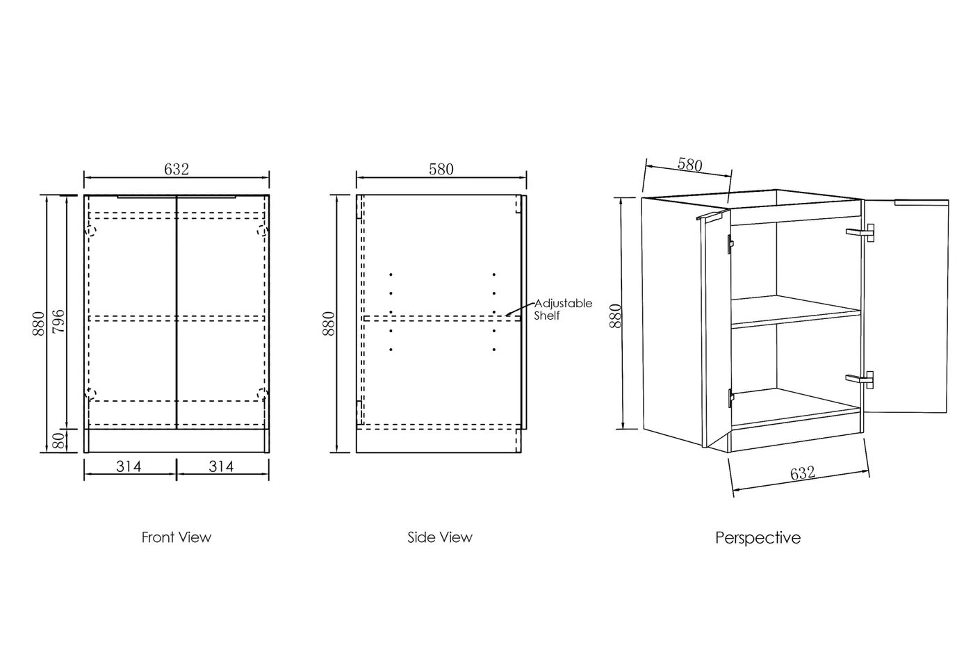 OTTI BYRON NATURAL OAK 650MM BASE LAUNDRY CABINET