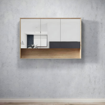 OTTI BYRON NATURAL OAK MIRROR SHAVING CABINET 1200X800MM