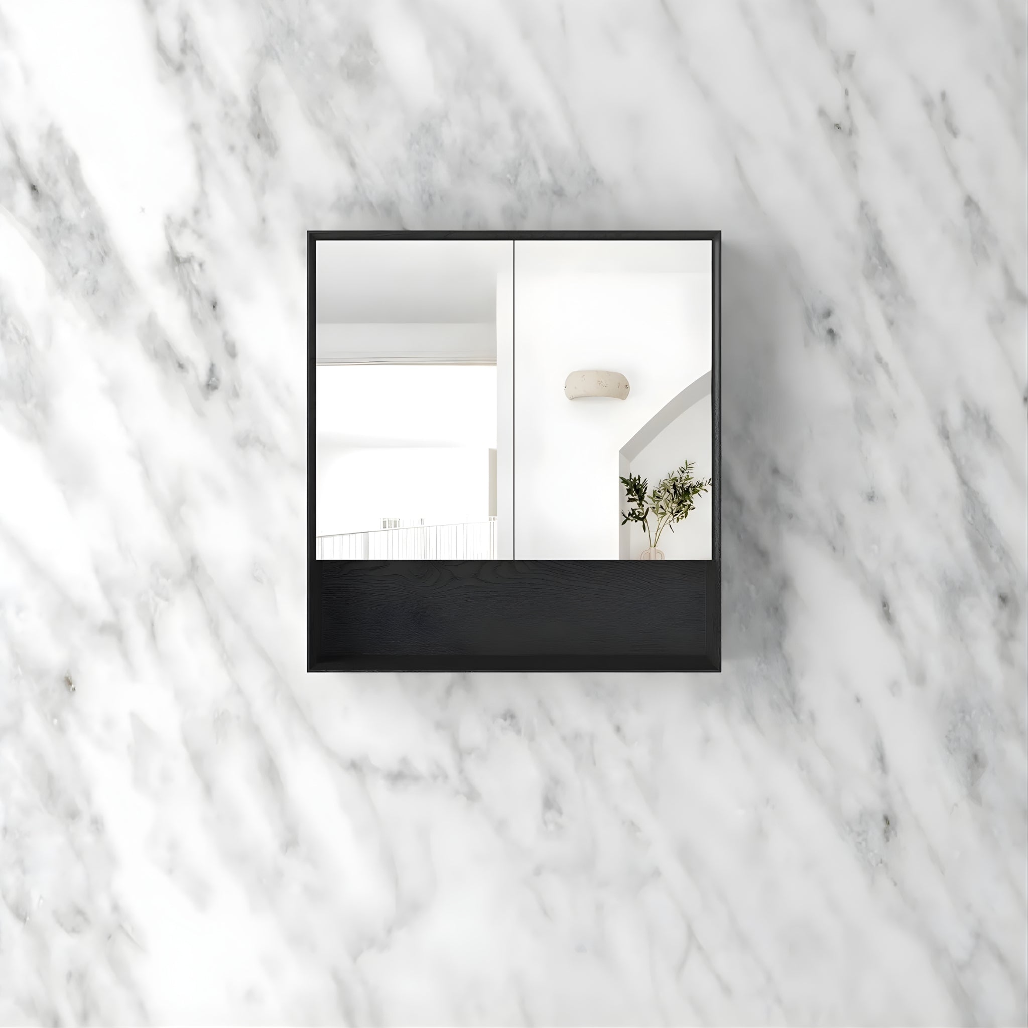 OTTI BYRON BLACK OAK SHAVING CABINET 750X800MM