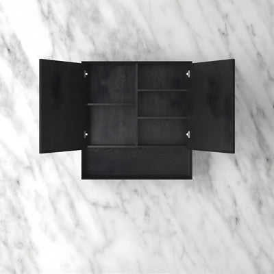 OTTI BYRON BLACK OAK SHAVING CABINET 750X800MM