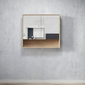 OTTI BYRON NATURAL OAK MIRROR SHAVING CABINET 900X800MM