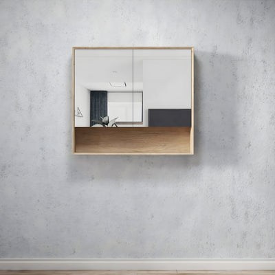 OTTI BYRON NATURAL OAK MIRROR SHAVING CABINET 900X800MM