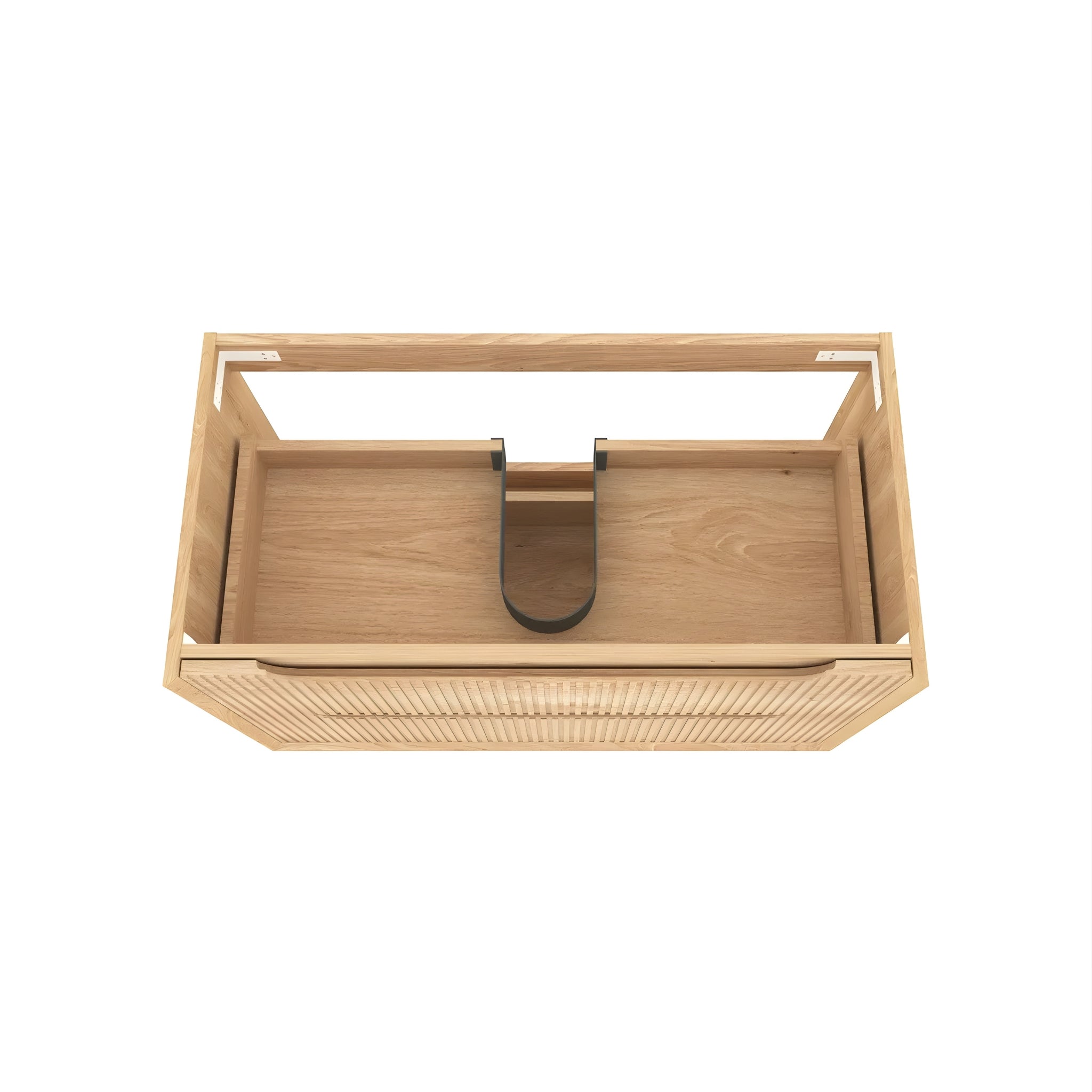 OTTI BYRON WOODLAND OAK FLUTED 750MM SINGLE BOWL WALL HUNG VANITY