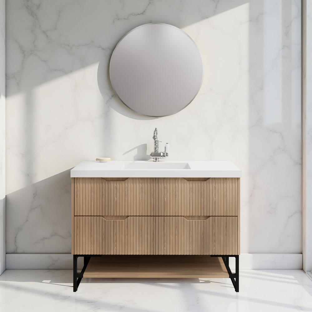 RIVA BALI AMERICAN OAK 1200MM SINGLE BOWL FLOOR STANDING VANITY