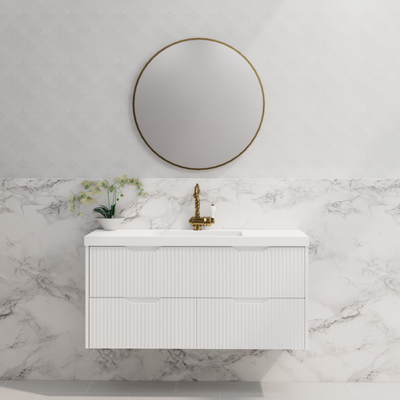 RIVA BALI MATTE WHITE 1200MM SINGLE BOWL WALL HUNG VANITY