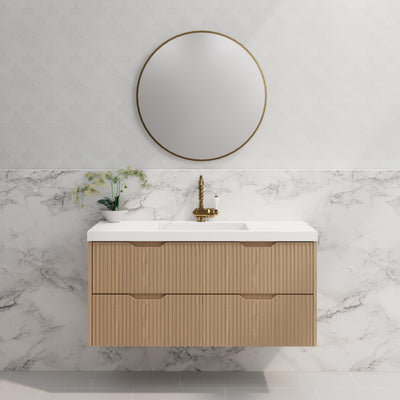 RIVA BALI AMERICAN OAK 1200MM SINGLE BOWL WALL HUNG VANITY