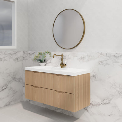 RIVA BALI AMERICAN OAK 1200MM SINGLE BOWL WALL HUNG VANITY