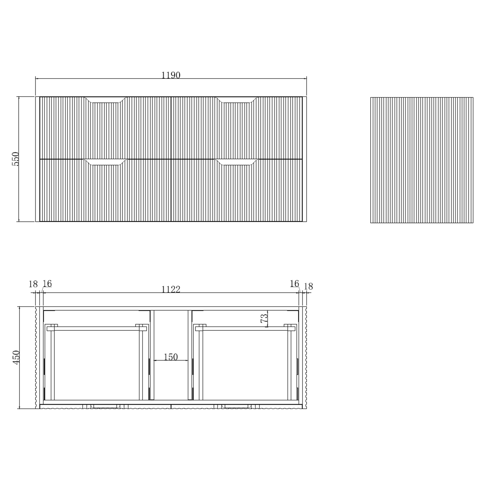 RIVA BALI WHITE OAK 1200MM SINGLE BOWL WALL HUNG VANITY