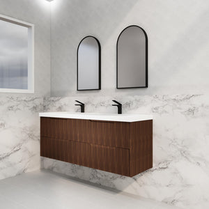 RIVA BALI BROWN OAK 1500MM DOUBLE BOWL WALL HUNG VANITY