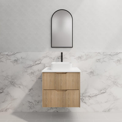 RIVA BALI AMERICAN OAK 600MM SINGLE BOWL WALL HUNG VANITY