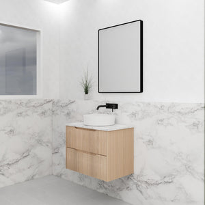 RIVA BALI AMERICAN OAK 750MM SINGLE BOWL WALL HUNG VANITY