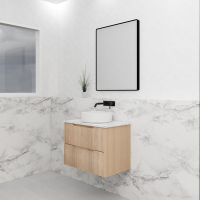 RIVA BALI AMERICAN OAK 750MM SINGLE BOWL WALL HUNG VANITY