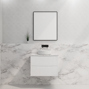 RIVA BALI MATTE WHITE 750MM SINGLE BOWL WALL HUNG VANITY