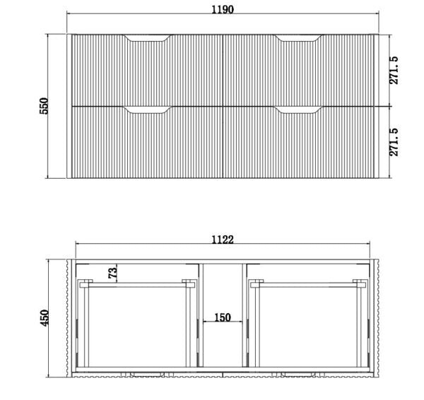 RIVA BALI AMERICAN OAK 1200MM SINGLE BOWL WALL HUNG VANITY