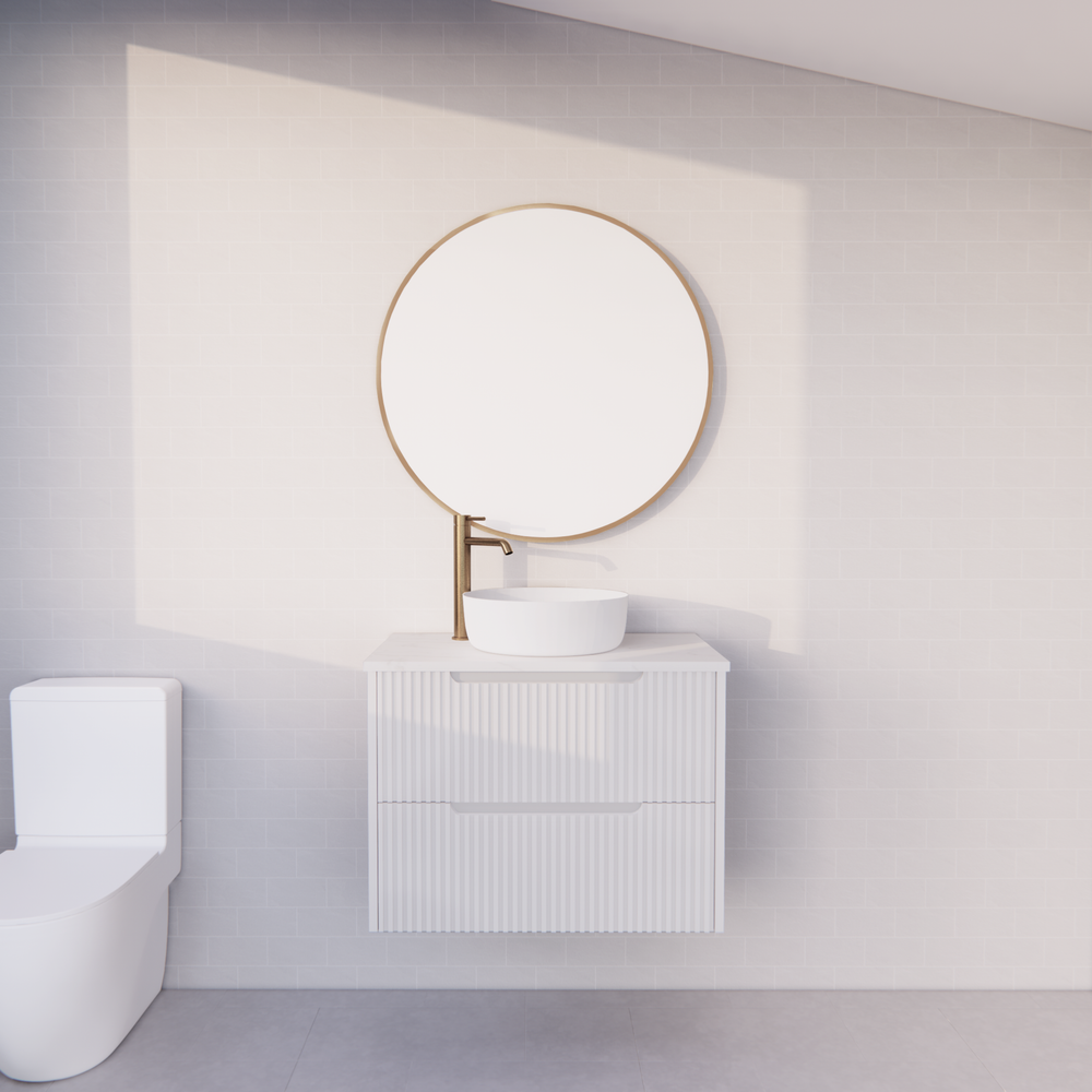 RIVA BALI MATTE WHITE 750MM SINGLE BOWL WALL HUNG VANITY