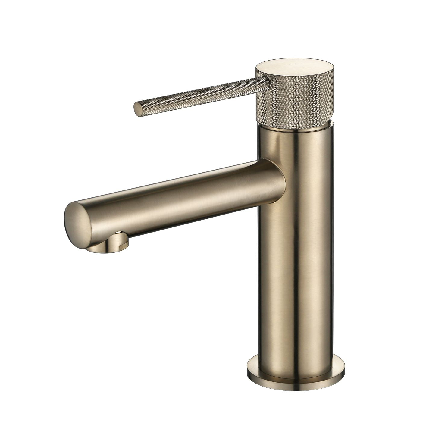 MODERN NATIONAL STAR MINI BASIN MIXER WITH KNURLED HANDLE 158MM BRUSHED NICKEL