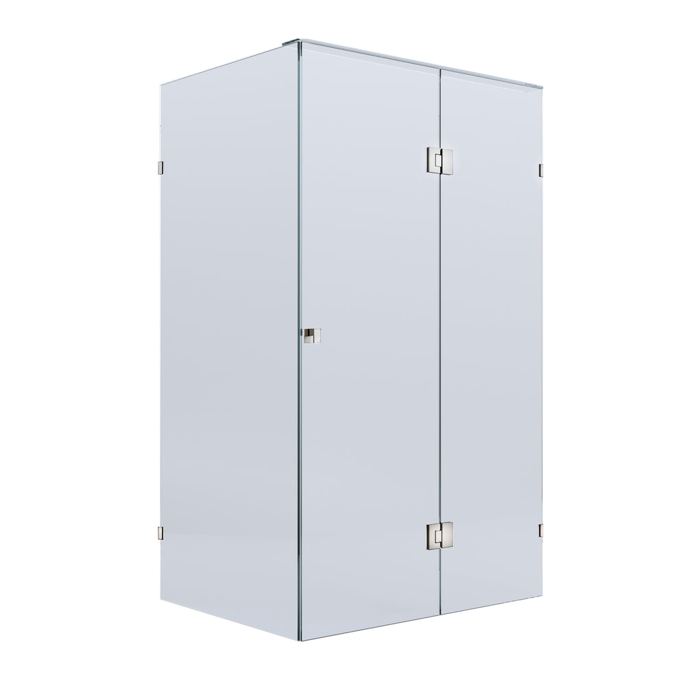 BELLA VISTA VALENTINA FRAMELESS PIVOT FRONT AND RETURN PANEL SHOWER SCREEN CHROME