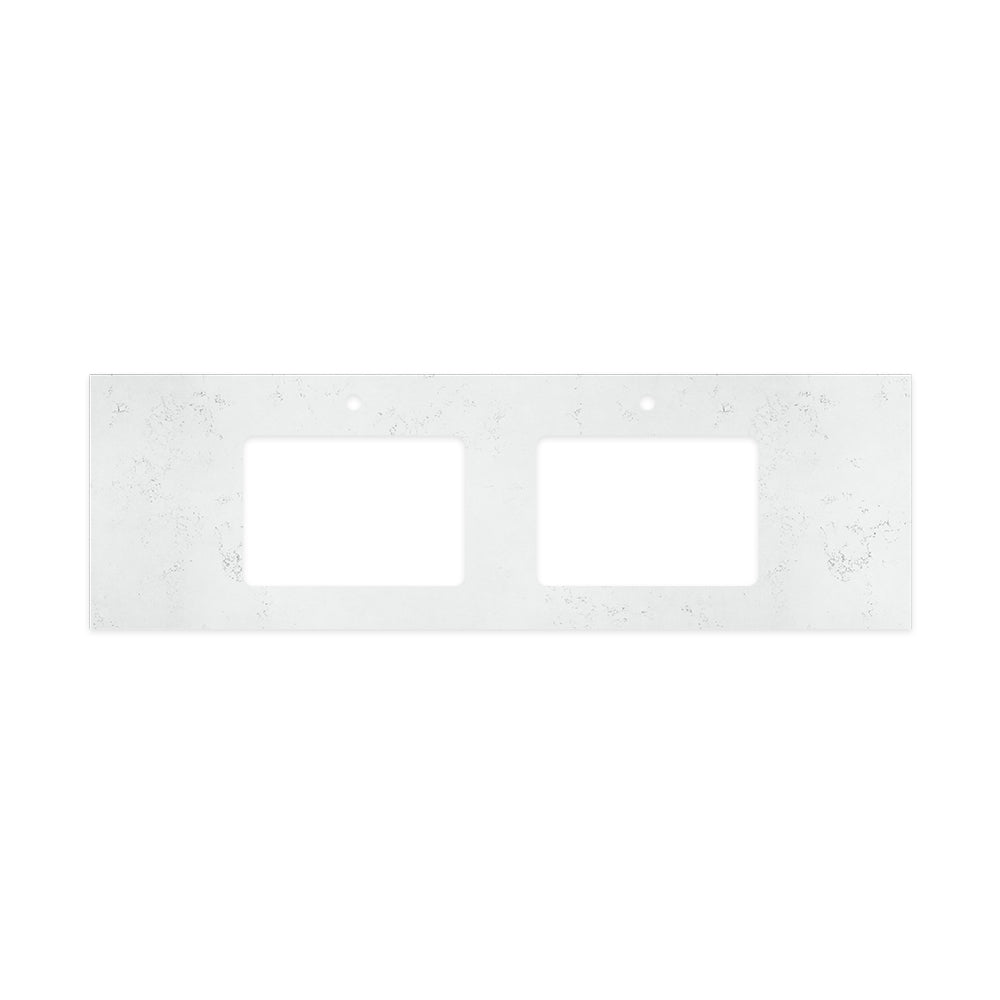 FIENZA BIANCO MARBLE SILICA FREE DOUBLE BOWL UNDERMOUNT CUTOUT STONE BENCHTOP (AVAILABLE IN 1500MM AND 1800MM)